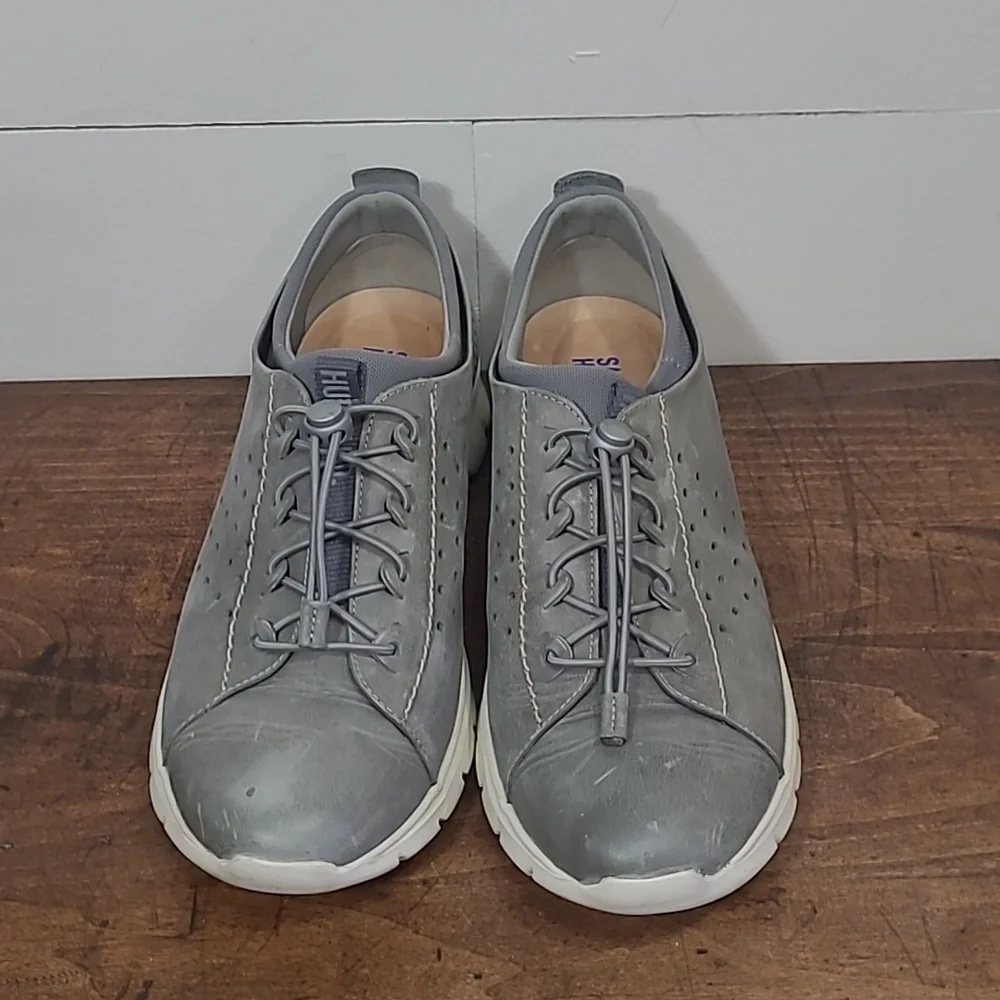 Samuel Hubbard Flight 707 Grey Leather Walking Shoe Sneakers Women's sz 9.5